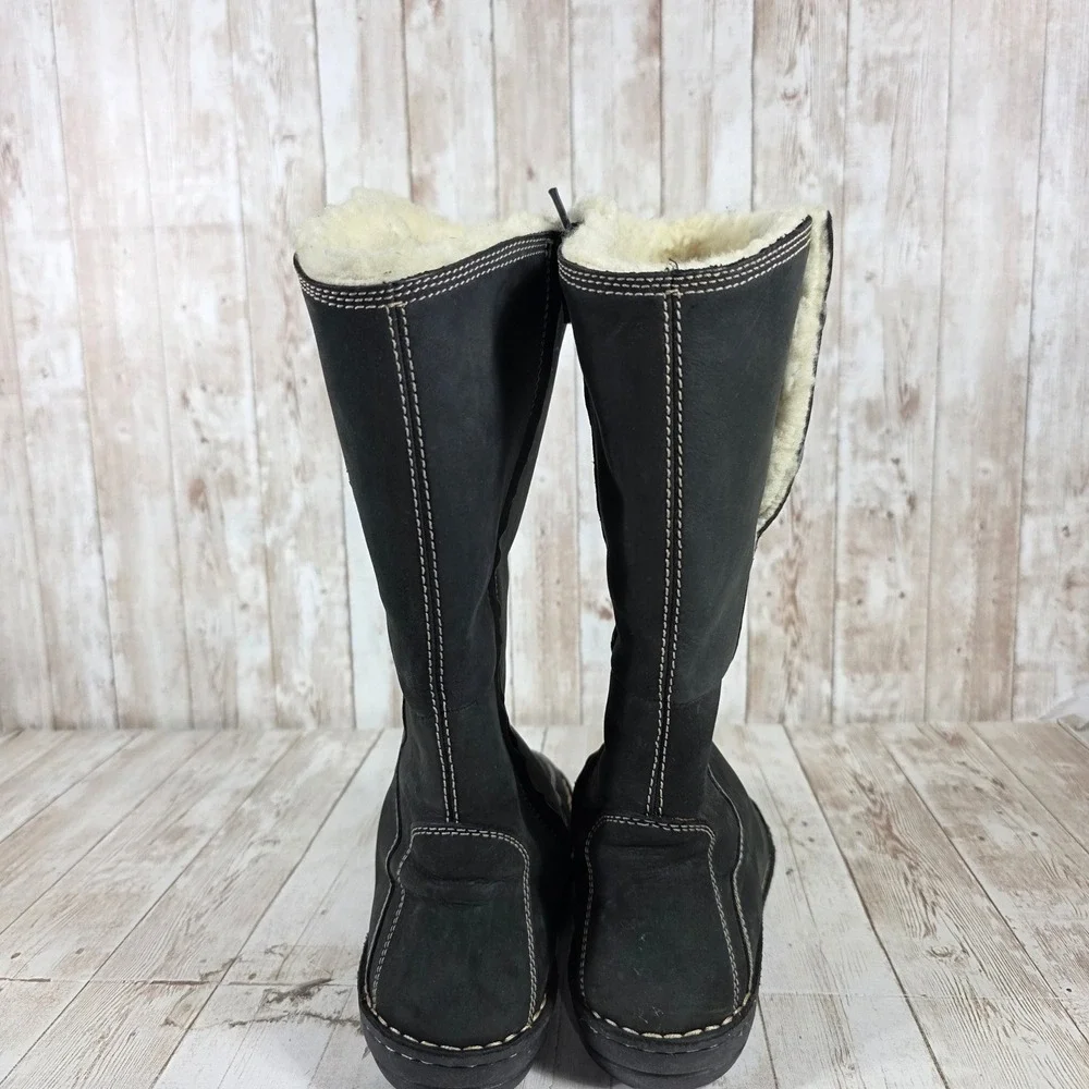 Teva Womens Black Nubuck Leather Shearling Lined Mid Calf Winter Boots‎  Size 6